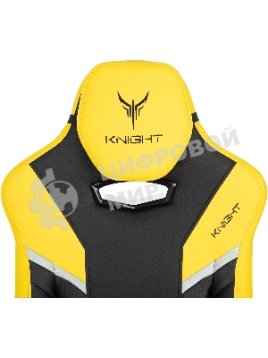 Кресло игровое Knight Thunder 5X черный/желтый эко.кожа крестов. металл