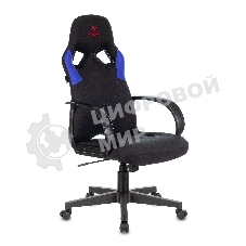 Кресло игровое Бюрократ ZOMBIE RUNNER черный/синий искусст.кожа/ткань