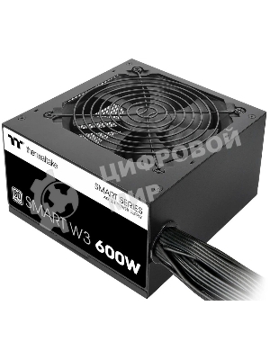 Блок питания Thermaltake Smart W3 600W, ATX 3.1, APFC, 12cm Fan, 80 PLUS, Retail