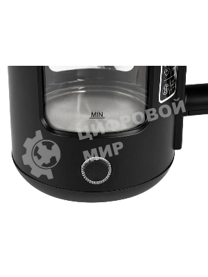 Чайник электрический Energy E-256, 1500 Вт, 1,5л, стекло, черный