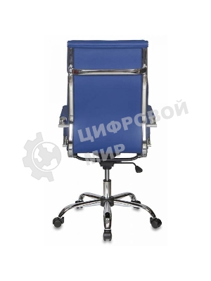 Кресло руководителя Бюрократ CH-993/blue синий, искусственная кожа, крестовина хромированная