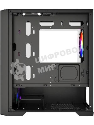 Корпус PowerCase ByteFlow Micro Black LE, Micro-Tower, чёрный