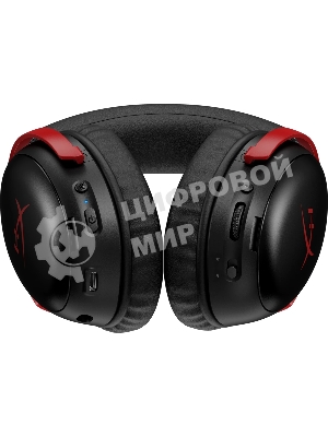 Гарнитура HyperX Cloud III S Wireless чёрный/красный, беспроводная, радиоканал, до 120 ч, съёмный микрофон, совместимость с PS5