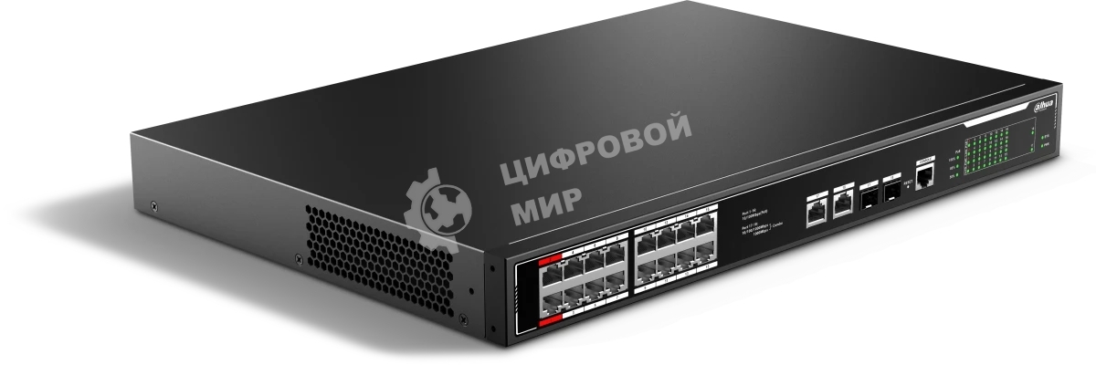 Коммутатор Dahua DH-SF4018P-C, 16×100 Мбит/с + 2×1 Гбит/с Combo, управляемый