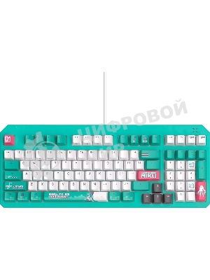 Клавиатура ASUS TUF Gaming K3 Gen II MIKU Edition проводная, USB Type-A, голубой
