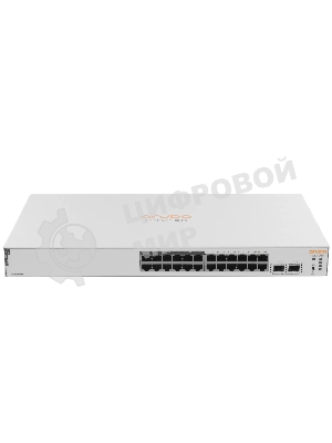 Коммутатор HPE Instant On 1830 24G 2SFP 12PoE+ 195W, 12×1 Гбит/с PoE+ + 2×1 Гбит/с SFP, настраиваемый