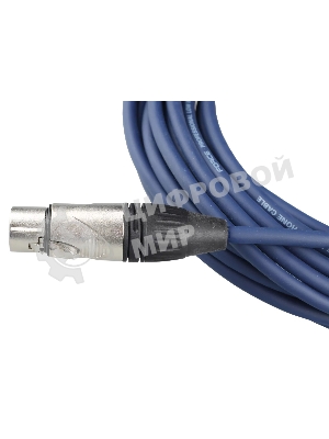 Кабель микрофонный FORCE FMC-05/10 BLXLR (M) - XLR (F), высококачественный балансный, малошумящий с проводниками из безкислородной меди OFC, диаметр 6 мм, профессиональные металлические разъемы, длина 10 м, цвет синий