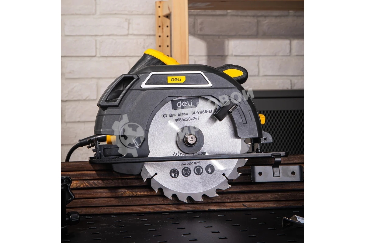 Циркулярная пила Deli DL-YJ185-E1 (1300Вт, 5300об/мин, диаметр диска 185мм)