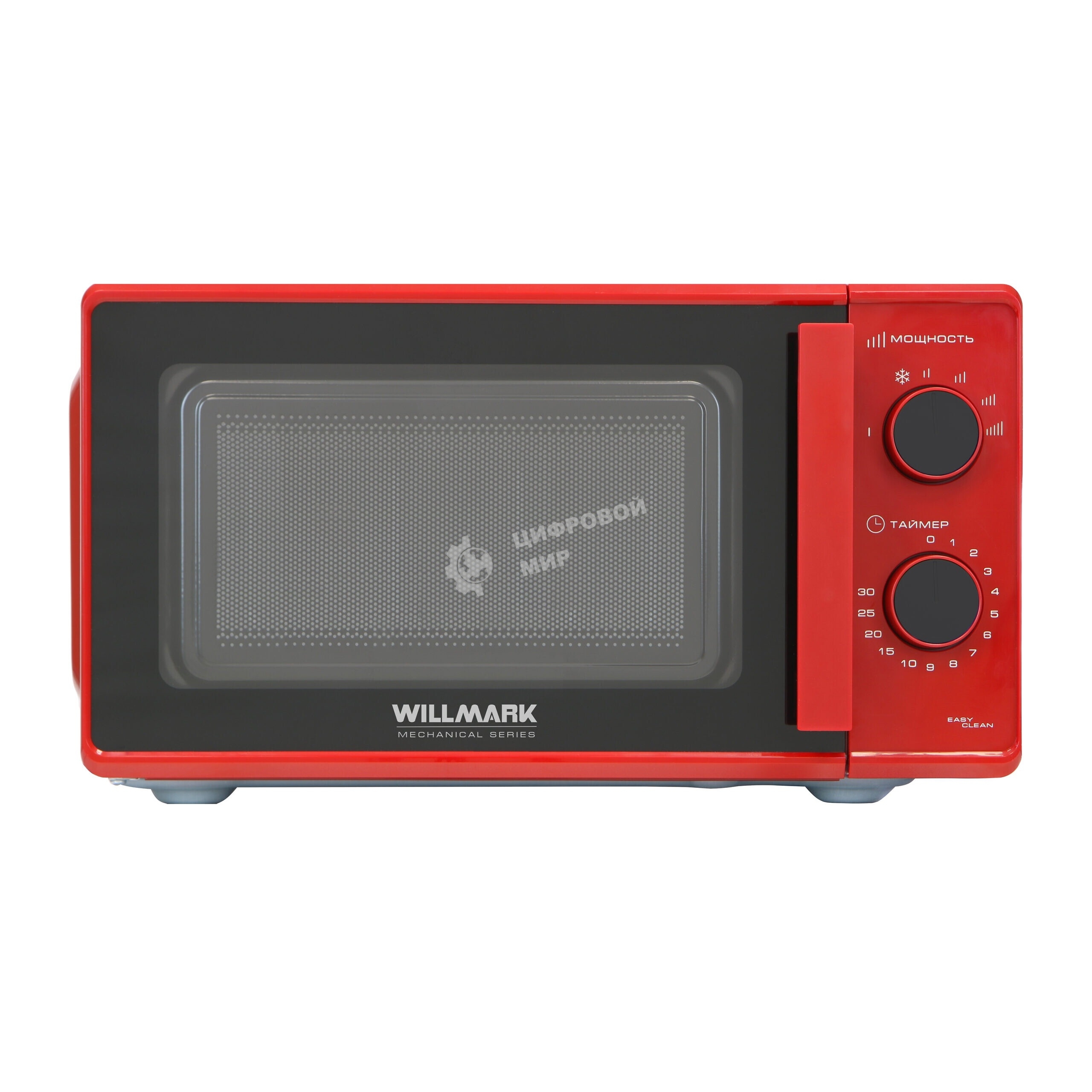 Микроволновая печь Willmark WMO-203GMR красный, 20 л, 700 Вт, переключатели - поворотный механизм