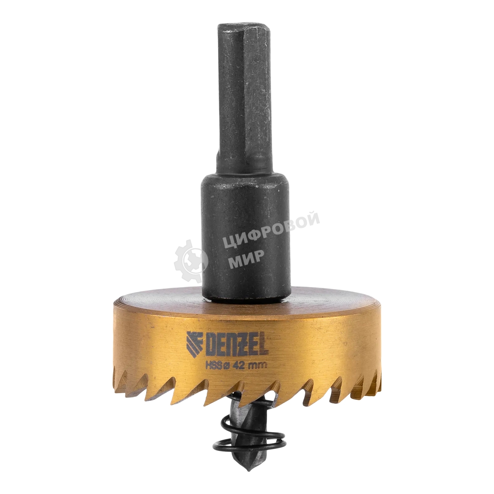 Коронка по металлу Denzel HSS, 42 мм, нитридтитановое покрытие