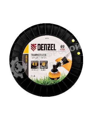 Леска для триммера Denzel круглая, 4,0мм х 69м, на DIN катушке FLEX CORD