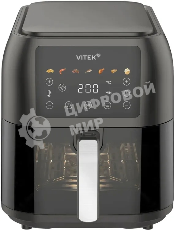Аэрогриль Vitek VT-AF8001 темно-серый, 1700 Вт, 8 л, сенсор, 8 программ