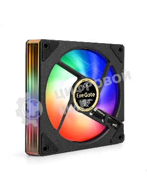 Вентилятор с подсветкой ExeGate EX12025HM3PM.FRGb.PRM (120x120x25 мм, FRGb, Hydraulic bearing (гидродинамический), 3pin+Molex, 1200RPM, 24dBA)