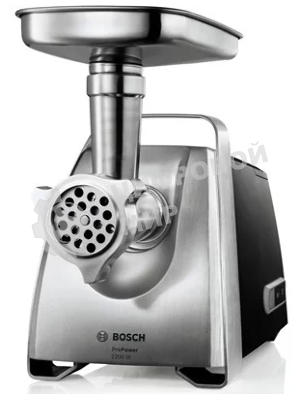 Мясорубка электрическая Bosch MFW68640 черный, 2200 Вт, 4.3 кг/мин, реверс, металлический лоток, насадки - 5