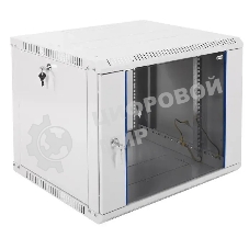 Шкаф настенный ЦМО ШРН-Э-9.500 9U 600x520 мм пер. дв. стекл несъемные бок. пан. серый