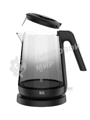 Электрочайник BQ KT1000G черный, 1.7 л, 2200 Вт, скрытый нагревательный элемент