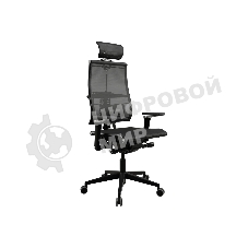 Кресло руководителя эргономичное Метта Yoga Spine Black Edition черный сиденье черный сетка с подголов. крестов.5-луч. металл хром