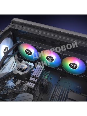 Система жидкостного охлаждения Thermaltake TH360 V2 Ultra ARGb Soc-AM5/AM4/1200/1700/1851 черный 4-pin 25.8dB Al+Cu LCD Ret (CL-W384-PL12SW-A)