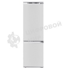 Встраиваемый холодильник Maunfeld MBF177NFFWGR Inverter белый двухкамерный 194/57 л морозилка снизу, NoFrost