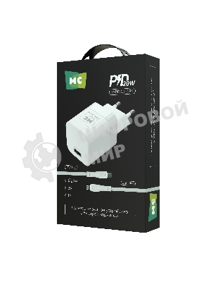 Сетевое зарядное устройство MORE CHOICE (4620202555830) NC86i 1Type-C 3.0A PD 20W для Lightning 8-pin Type-C, белый