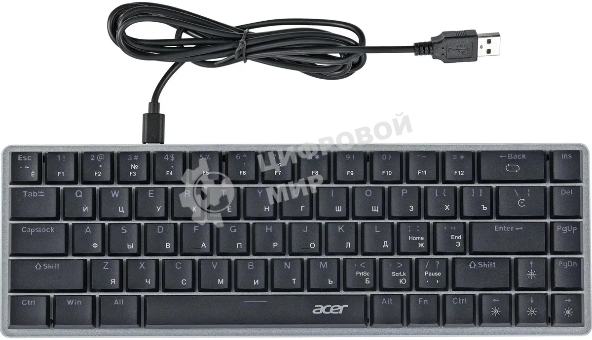 Клавиатура проводная Acer OKW302 (ZL.KBDCC.01C), USB, серебристый
