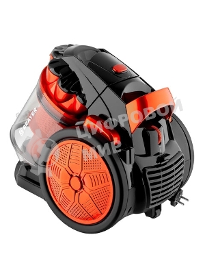 Пылесос BRAYER BR4201 черный/оранжевый, 400/2200 Вт, уборка сухая, пылесборник контейнер 3 л