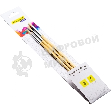 Набор кистей Silwerhof Color (набор 3шт) щетина круглая №2,4,6, деревянная ручка