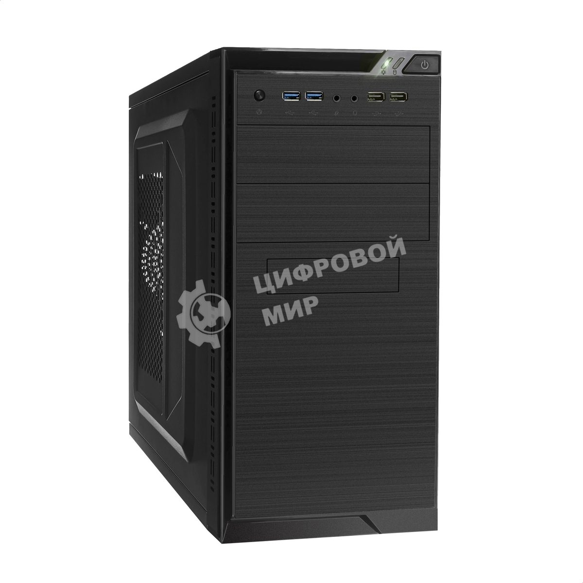 Компьютерный корпус Minitower ExeGate EX272749RUS QA-412U Black, mATX, (без БП), 2хUSB+2хUSB 3.0, Audio