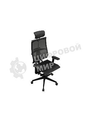 Кресло руководителя эргономичное Метта Yoga Spine Black Edition черный сиденье черный сетка с подголов. крестов.5-луч. металл хром