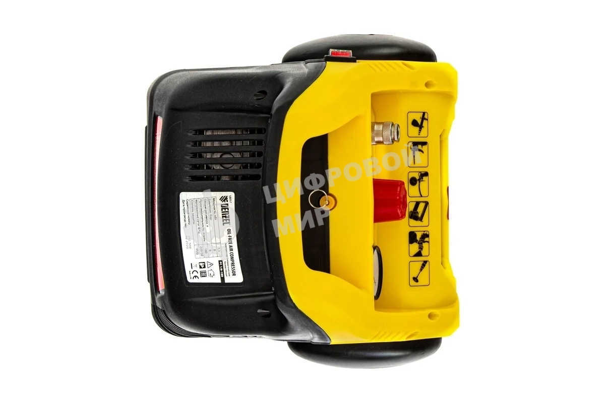 Компрессор поршневой Denzel РС 1/6-180 безмасляный, 1100 Вт, 180л/мин, 8 бар