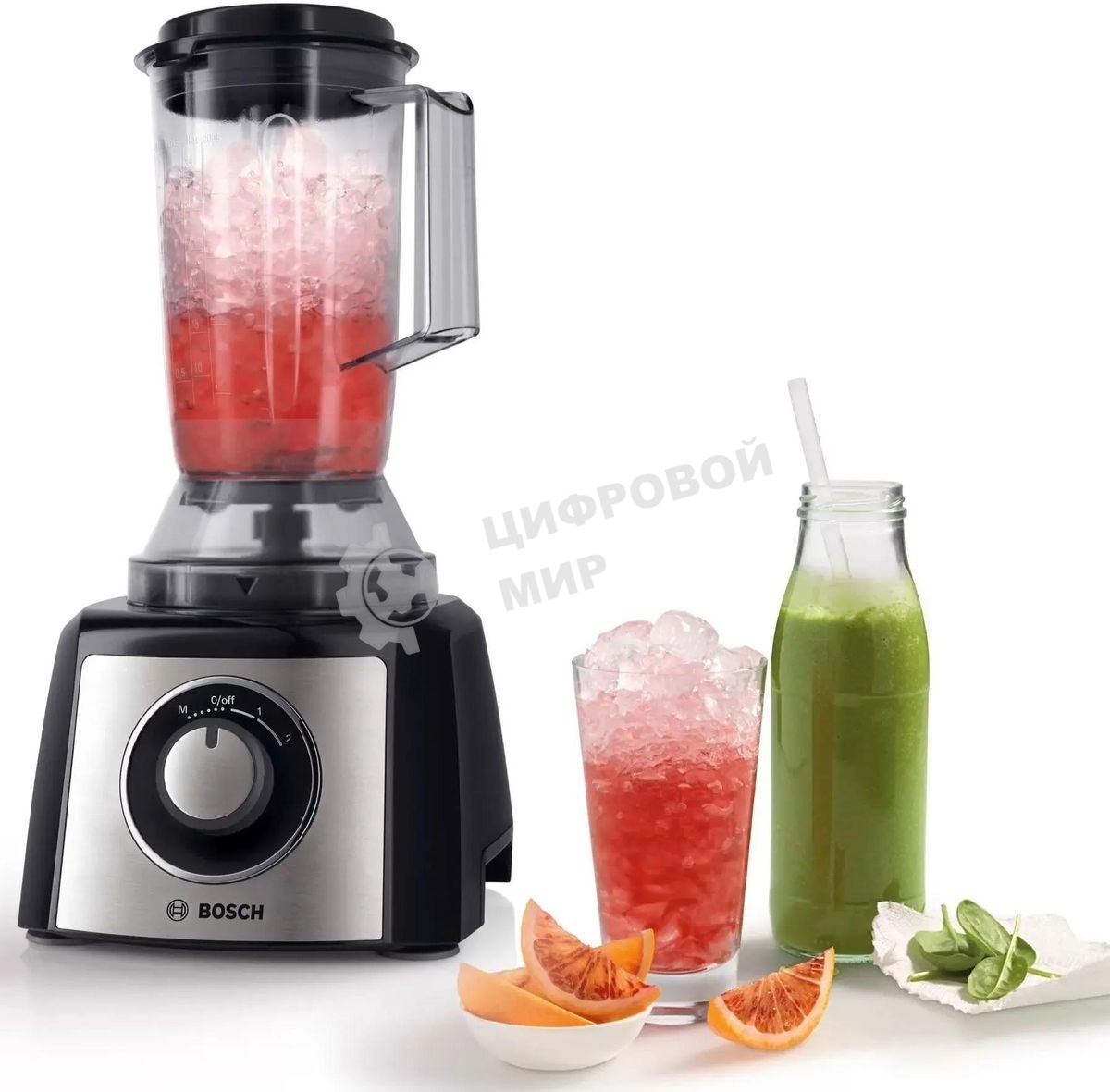 Кухонный комбайн Bosch MCM3501M 800 Вт, Скорости: 2, Блендер 1 л, Чаша 2.3 л, черный/серебристый