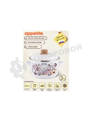 Кастрюля Appetite 1RD161М Roses эмалированная сталь 2 л 60070377