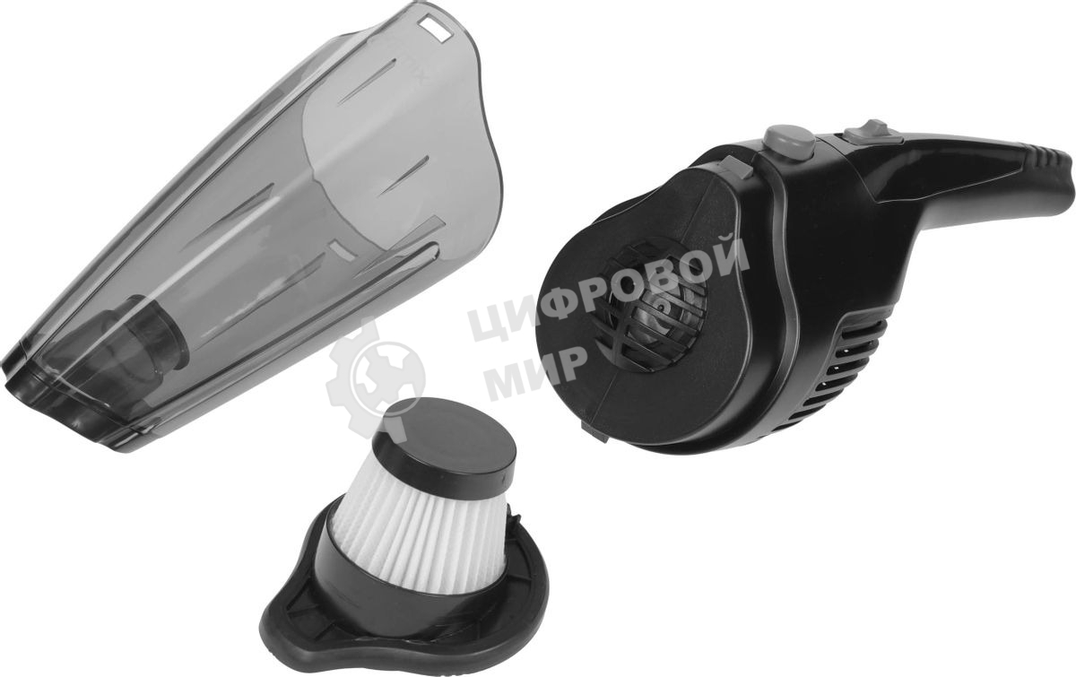 Пылесос ручной Ritmix CVC-003 черный/серый, 70 Вт, уборка сухая, пылесборник контейнер 0.32 л