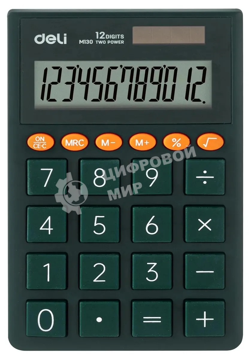 Калькулятор карманный Deli EM130GREEN зеленый 12-разр.