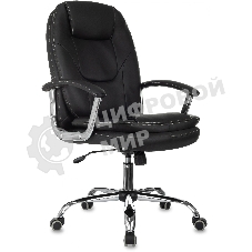 Кресло руководителя Бюрократ CH-868SL черный, эко.кожа, крестов. металл хром