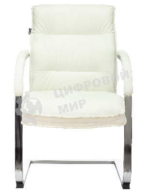 Кресло офисное Бюрократ T-9927SL-LOW-V слоновая кость, кожа, низк.спин. полозья, металл хром