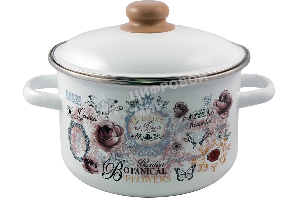 Кастрюля Appetite 1RD161М Roses эмалированная сталь 2 л 60070377