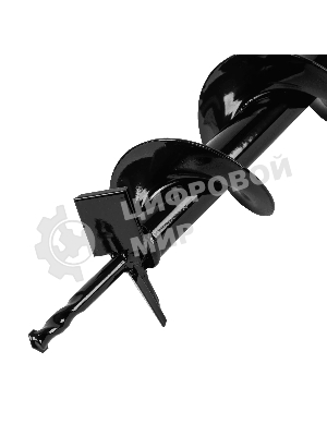 Шнек для грунта Denzel E-80, диаметр 80 мм, длина 800 мм, соединение 20 мм, несъемный нож