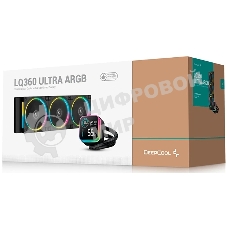 Система жидкостного охлаждения Deepcool LQ360 Ultra ARGb Soc-AM5/AM4/1200/1700/1851 черный 4-pin 38.71dB Al LCD 350W 1840gr Ret (R-LQ360-BKASMC-G-1)