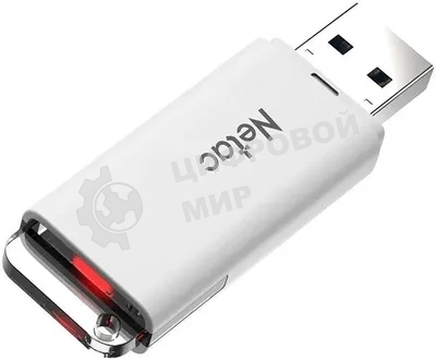 Флешка USB Netac U185 (NT03U185N-064G-32WH), 64Gb, USB 3.0, R/W 100/25, белый/серый