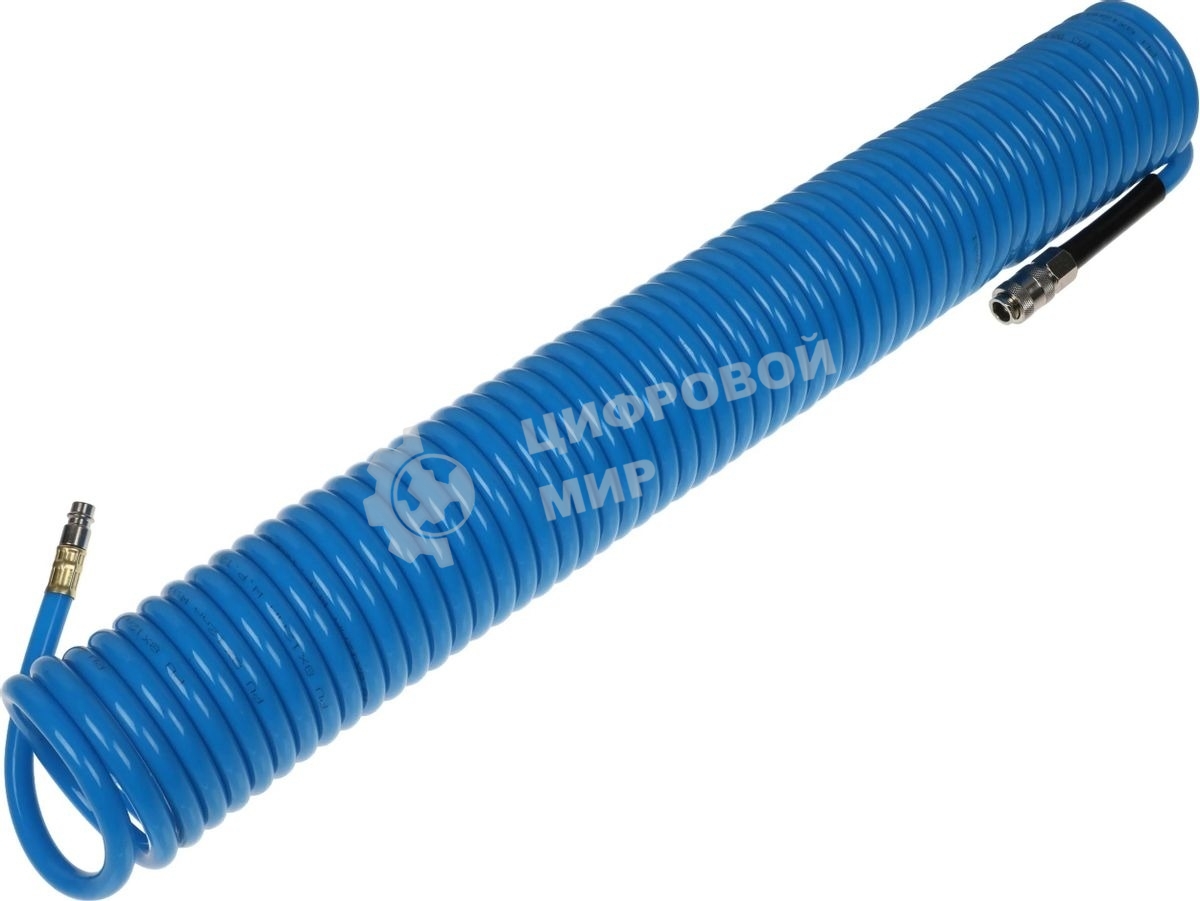 Пневматическое оборудование FUBAG Шланг спиральный с фитингами [170306] рапид полиуретан 15 бар 8х12мм 15м