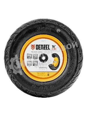 Колесо пневматическое бескамерное Denzel 16х4.00-8 D410мм, d20мм, длина оси 104мм