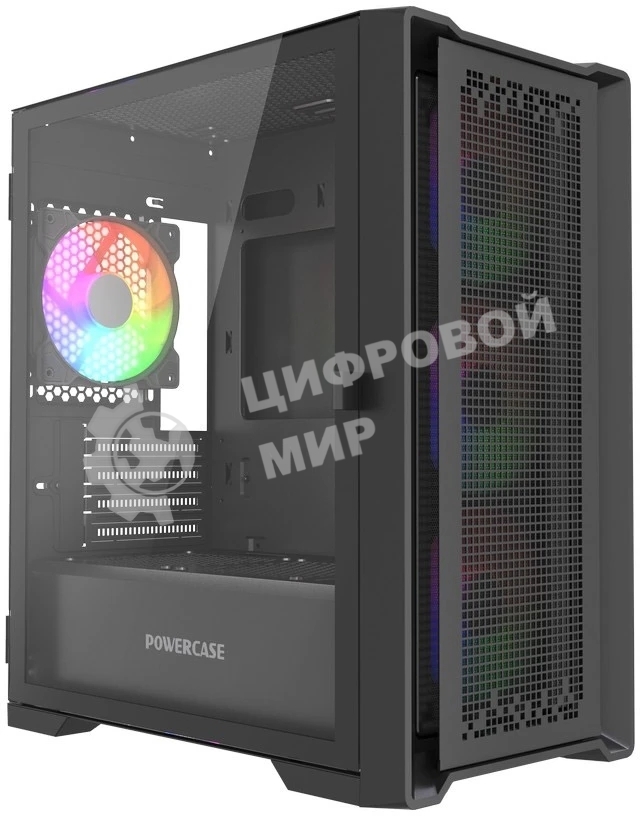 Корпус PowerCase ByteFlow Micro Black LE, Micro-Tower, чёрный