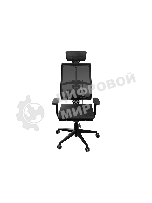 Кресло руководителя эргономичное Метта Yoga Spine Black Edition черный сиденье черный сетка с подголов. крестов.5-луч. металл хром