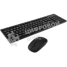 Комплект клавиатура + мышь Оклик S255W клав:черный мышь:черный USB беспроводная Multimedia (1909361)