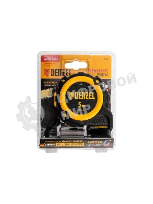 Рулетка Denzel 5м х 19мм, автоматич. фиксац., нейлон. покрытие, магнит. зацеп, двухстор. разметка