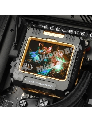 Система жидкостного охлаждения Thermalright Frozen Warframe 360 ARGB Soc-AM5/AM4/1200/1700/1851 черный 4-pin 29.8dB Al LCD Ret (F-WFRAME-360-BL-ARGB)