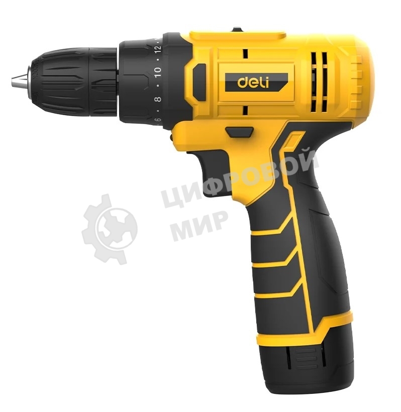 Дрель-шуруповерт аккумуляторная Deli DL-DZ12-5A2, 12В, 1 АКБ, Кейс