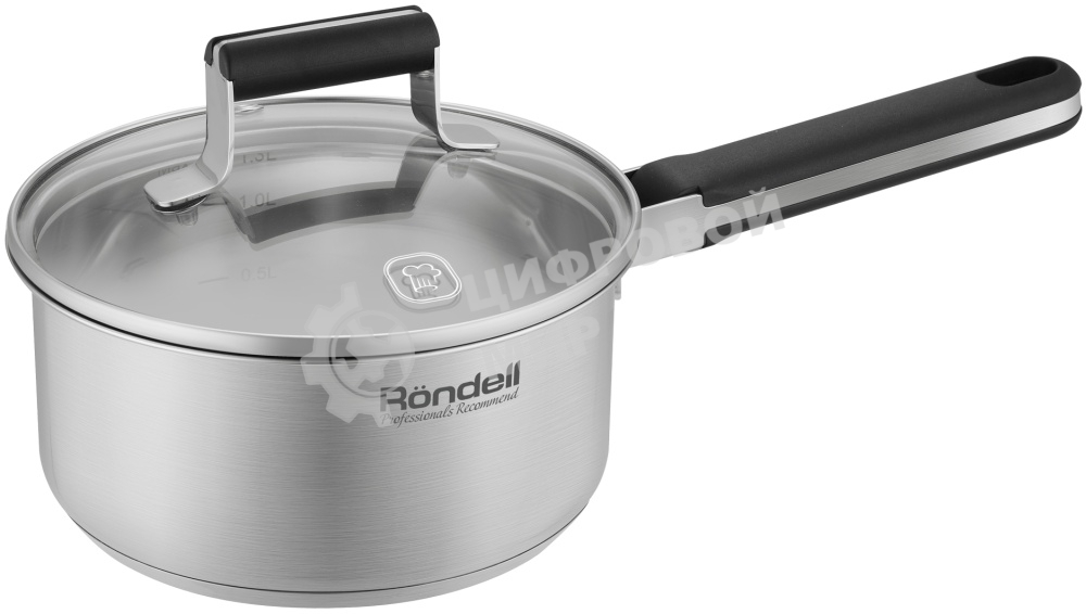 Ковш Rondell Bayoneta RDS-1806 1.3 л. d=16 см (с крышкой) стальной