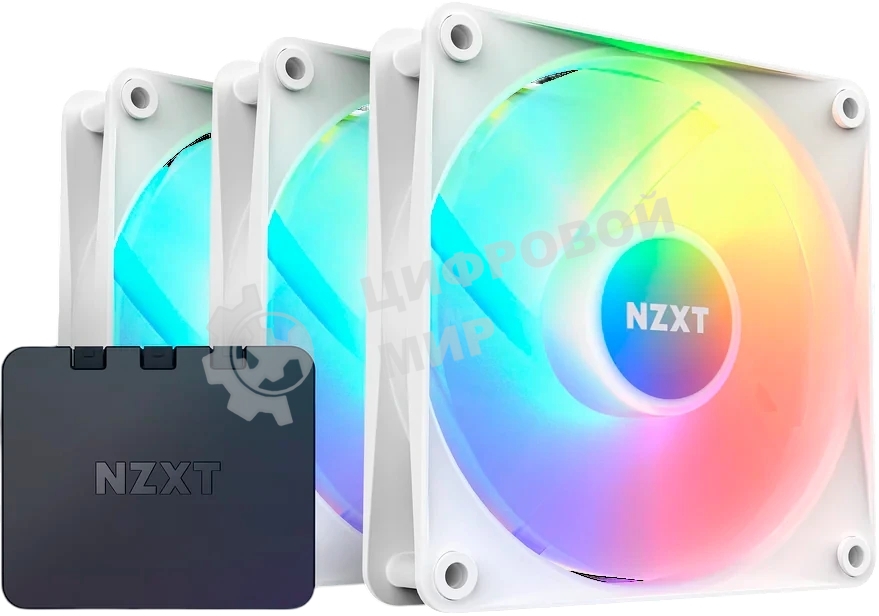 Вентилятор для корпуса Case Cooler NZXT F120 RGb Core Triple Pack (120x120x25мм, 4-pin PWM, RGb, 78.86CFM, 33.88dBA, 1800RPM, белый, 3pcs)